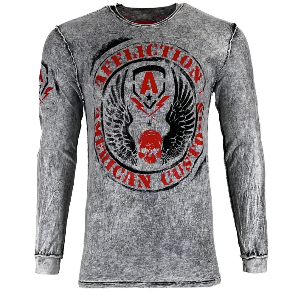 Affliction Men's T-shirt SPEED RUN Reversible Shirt Skull Biker S-2XL NWT - Picture 3 of 10